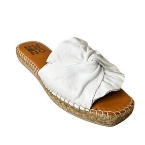 Bueno Shoe Sandals Size 36 US 5.5 Kalamata Espadrille White Leather Square Toe